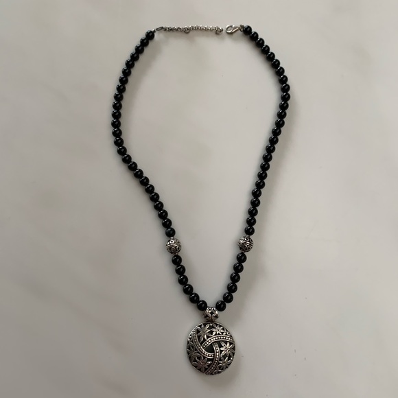 Vintage .925 silver medallion necklace